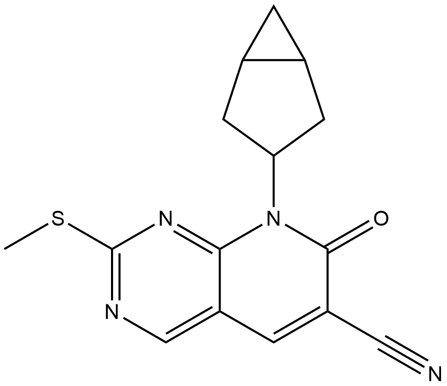 8-(bicyclo[3.1.0]hexan-3-yl)-2-(methylthio)-7-oxo-7,8-dihydropyrido[2,3-d]pyrimidine-6-carbonitrile Structure