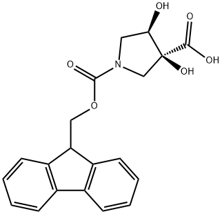 rac-(3R,4S)-1-{[(9H-fluoren-9-yl)methoxy]carbonyl
}-3,4-dihydroxypyrrolidine-3-carboxylic acid Structure