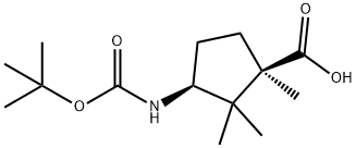 (1R,3S)-3-{[(tert-butoxy)carbonyl]amino}-1,2,2-trimethylcyclopentane-1-carboxylic acid Structure