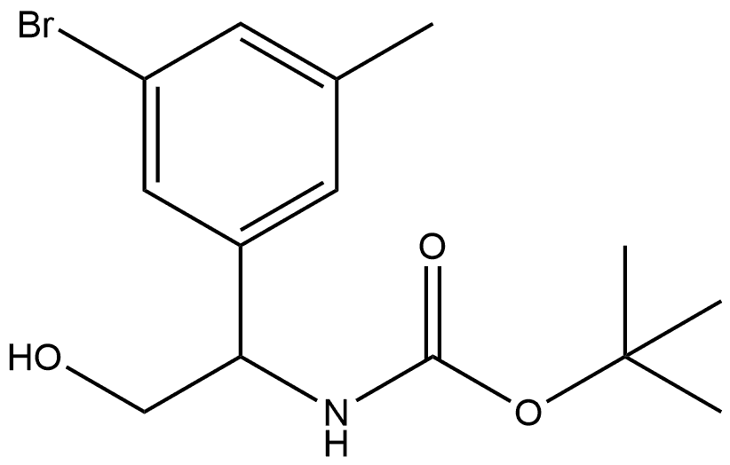 tert-butyl (1-(3-bromo-5-methylphenyl)-2-hydroxyethyl)carbamate Structure