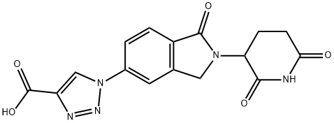 1-[2-(2,6-dioxopiperidin-3-yl)-1-oxo-2,3-dihydro-1H-isoindol-5-yl]-1H-1,2,3-triazole-4-carboxylic acid 구조식 이미지