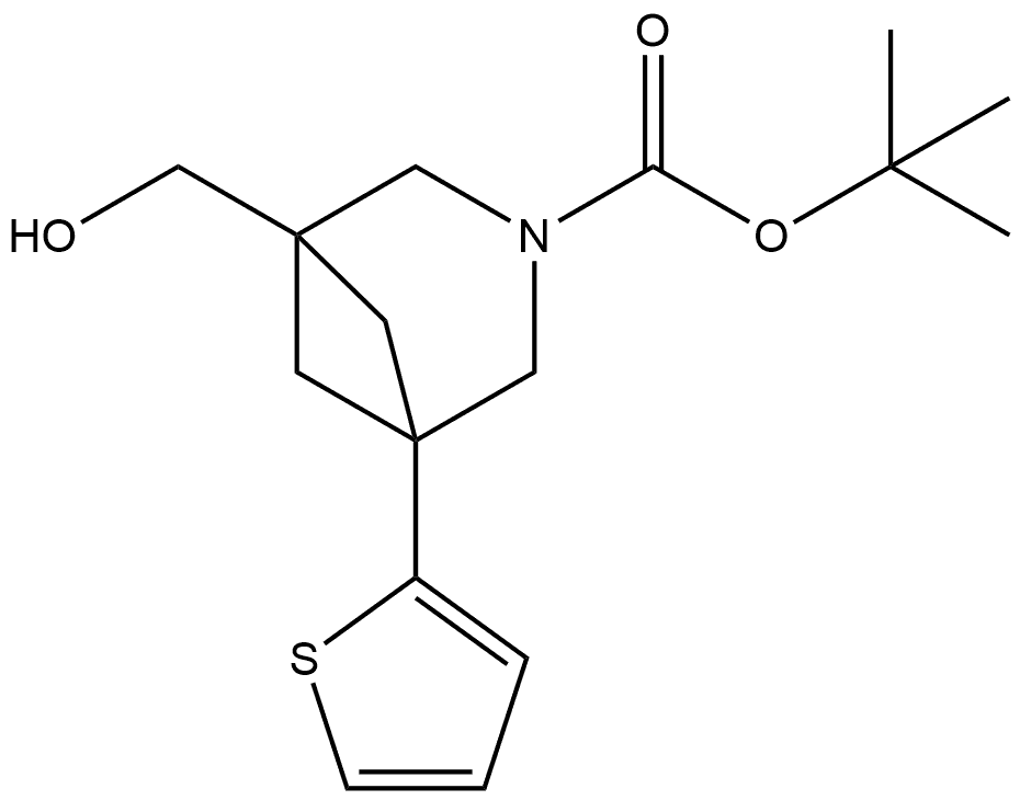 tert-butyl 1-(hydroxymethyl)-5-(2-thienyl)-3-azabicyclo[3.1.1]heptane-3-carboxylate Structure