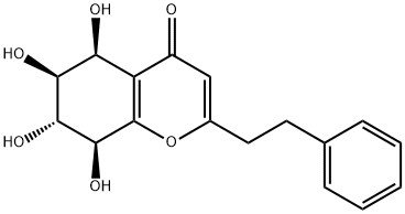 4H-1-Benzopyran-4-one, 5,6,7,8-tetrahydro-5,6,7,8-tetrahydroxy-2-(2-phenylethyl)-, (5S,6S,7R,8S)- Structure