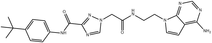 1H-1,2,4-Triazole-1-acetamide, N-[2-(4-amino-7H-pyrrolo[2,3-d]pyrimidin-7-yl)ethyl]-3-[[[4-(1,1-dimethylethyl)phenyl]amino]carbonyl]- Structure