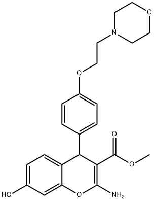 4H-1-Benzopyran-3-carboxylic acid, 2-amino-7-hydroxy-4-[4-[2-(4-morpholinyl)ethoxy]phenyl]-, methyl ester Structure