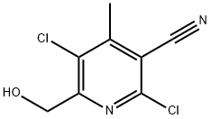 3-Pyridinecarbonitrile, 2,5-dichloro-6-(hydroxymethyl)-4-methyl- Structure