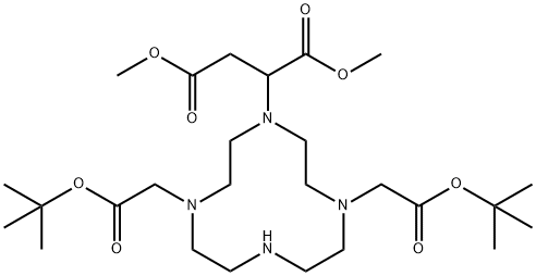 1,4,7,10-Tetraazacyclododecane-1,7-diacetic acid, 4-[3-methoxy-1-(methoxycarbonyl)-3-oxopropyl]-, 1,7-bis(1,1-dimethylethyl) ester Structure