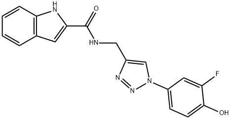 1H-Indole-2-carboxamide, N-[[1-(3-fluoro-4-hydroxyphenyl)-1H-1,2,3-triazol-4-yl]methyl]- Structure