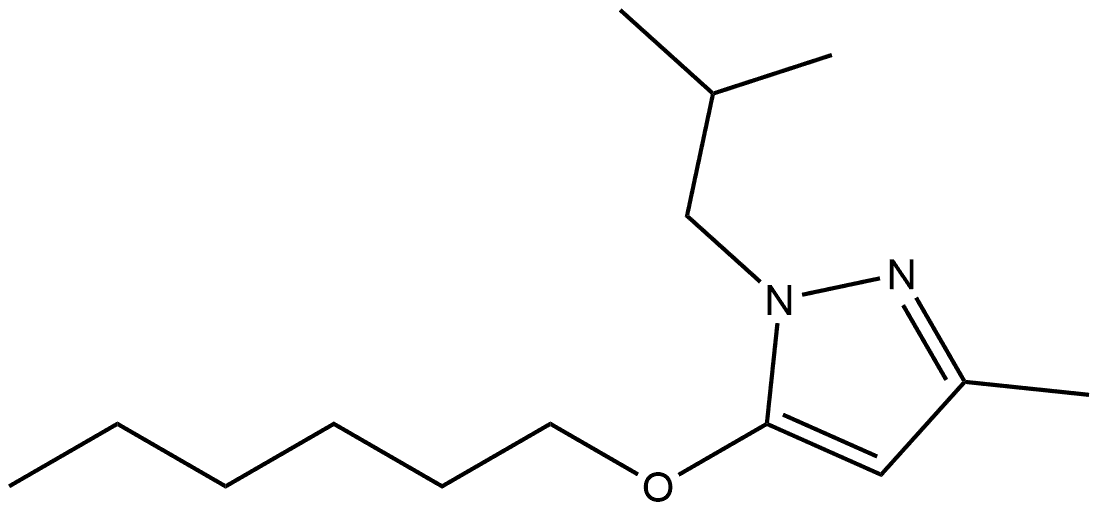 5-(hexyloxy)-3-methyl-1-(2-methylpropyl)-1H-pyrazole Structure