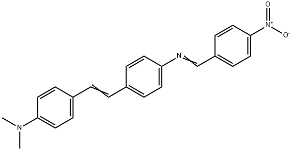 Benzenamine, N,N-dimethyl-4-[2-[4-[[(4-nitrophenyl)methylene]amino]phenyl]ethenyl]- Structure