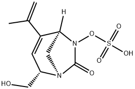 Sulfuric acid, mono[(1R,2S,5R)-2-(hydroxy
methyl)-4-(1-methylethenyl)-7-oxo-1,6-diazab
icyclo[3.2.1]oct-3-en-6-yl] ester Structure