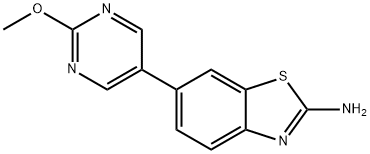 2-Benzothiazolamine, 6-(2-methoxy-5-pyrimidinyl)- 구조식 이미지