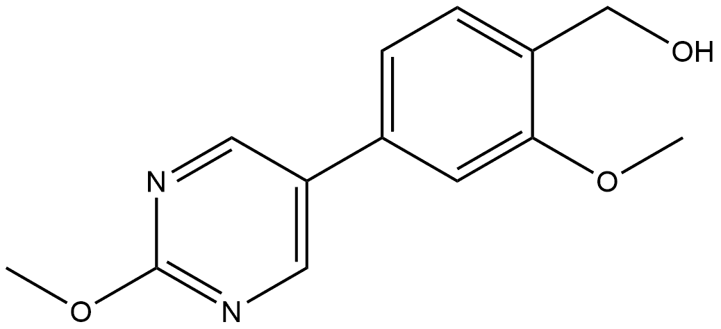 2-Methoxy-4-(2-methoxy-5-pyrimidinyl)benzenemethanol Structure