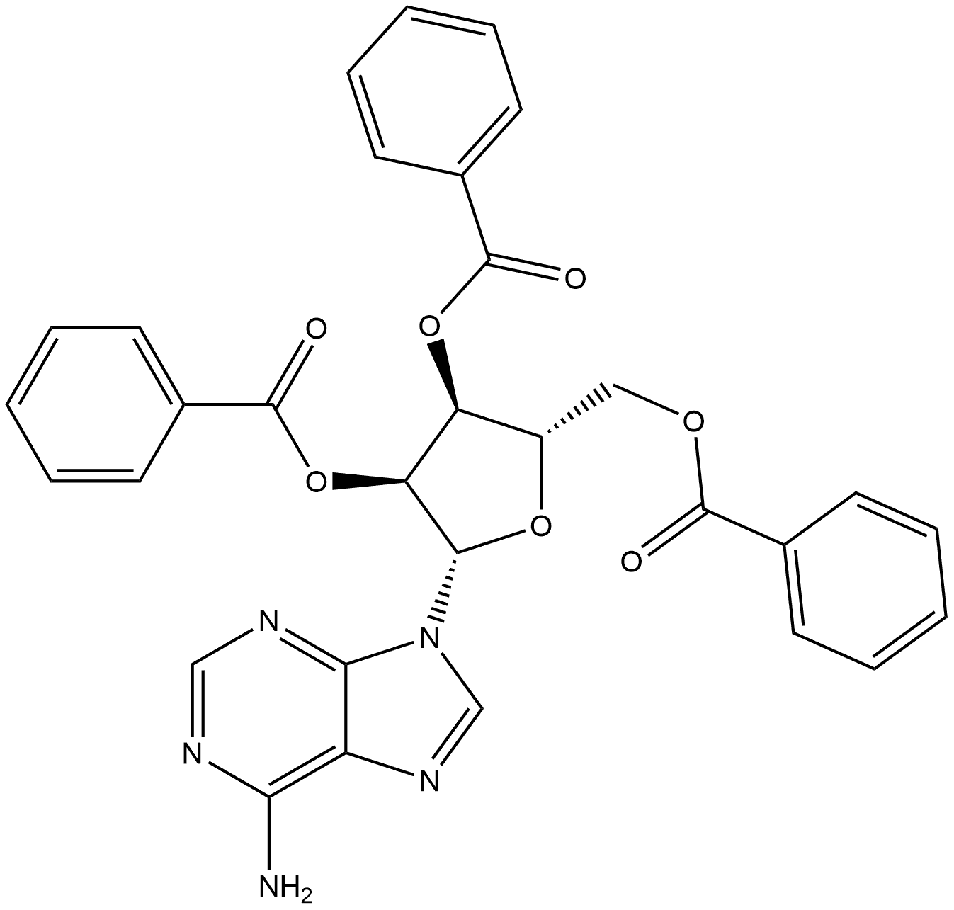 2,3,5-Tri-O-benzoyl-L-Adenosine Structure