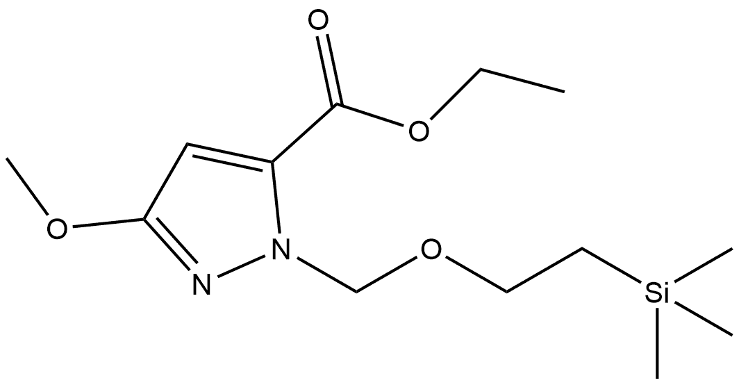 ethyl 3-methoxy-1-{[2-(trimethylsilyl)ethoxy]methyl}-1H-pyrazole-5-carboxylate Structure