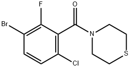 (3-bromo-6-chloro-2-fluorophenyl)(thiomorpholino)methanone Structure