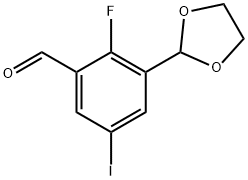 3-(1,3-Dioxolan-2-yl)-2-fluoro-5-iodobenzaldehyde Structure