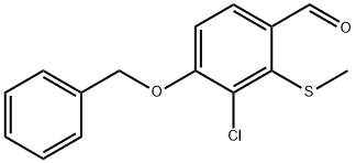 4-(benzyloxy)-3-chloro-2-(methylthio)benzaldehyde Structure