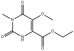 4-Pyrimidinecarboxylic acid, 1,2,3,6-tetrahydro-5-methoxy-1-methyl-2,6-dioxo-, ethyl ester 구조식 이미지