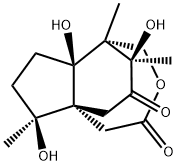 1,5a-Propano-5aH-cyclopent[d]oxepin-4,10(5H)-dione, hexahydro-6,8a,11-trihydroxy-1,6,11-trimethyl-, (1S,5aR,6S,8aR,11R)- Structure