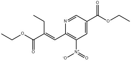 3-Pyridinecarboxylic acid, 6-[(1E)-2-(ethoxycarbonyl)-1-buten-1-yl]-5-nitro-, ethyl ester Structure