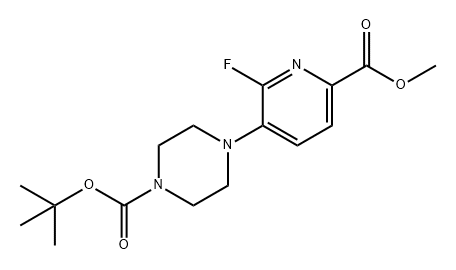 1-Piperazinecarboxylic acid, 4-[2-fluoro-6-(methoxycarbonyl)-3-pyridinyl]-, 1,1-dimethylethyl ester Structure