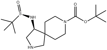 2,8-Diazaspiro[4.5]decane-8-carboxylic acid, 4-[[(R)-(1,1-dimethylethyl)sulfinyl]amino]-, 1,1-dimethylethyl ester, (4S)- Structure