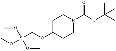 1-Piperidinecarboxylic acid, 4-[(trimethoxysilyl)methoxy]-, 1,1-dimethylethyl ester Structure