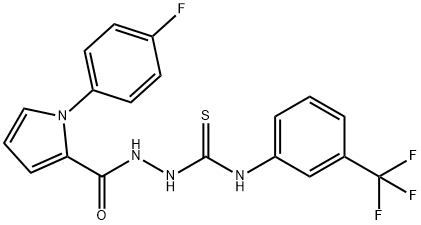 1H-Pyrrole-2-carboxylic acid, 1-(4-fluorophenyl)-, 2-[thioxo[[3-(trifluoromethyl)phenyl]amino]methyl]hydrazide Structure