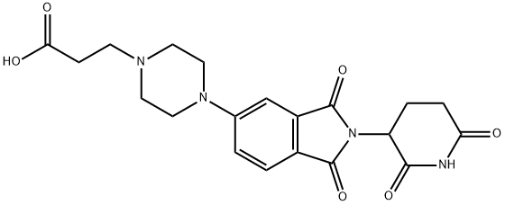 4-[2-(2,6-dioxo-3-piperidinyl)-2,3-dihydro-1,3-dioxo-1H-isoindol-5-yl]-1-Piperazinepropanoic acid, 구조식 이미지
