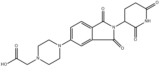 2-(4-(2-(2,6-dioxopiperidin-3-yl)-1,3-dioxoisoindolin-5-yl)piperazin-1-yl)acetic acid 구조식 이미지