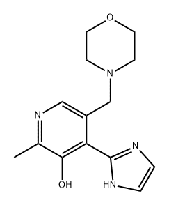 3-Pyridinol, 4-(1H-imidazol-2-yl)-2-methyl-5-(4-morpholinylmethyl)- Structure