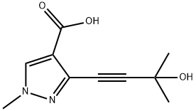 1H-Pyrazole-4-carboxylic acid, 3-(3-hydroxy-3-methyl-1-butyn-1-yl)-1-methyl- Structure