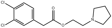 Benzeneacetic acid, 3,4-dichloro-, 2-(1-pyrrolidinyl)ethyl ester 구조식 이미지