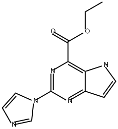 5H-Pyrrolo[3,2-d]pyrimidine-4-carboxylic acid, 2-(1H-imidazol-1-yl)-, ethyl ester Structure