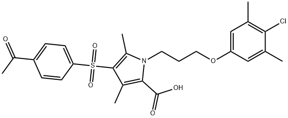 1H-Pyrrole-2-carboxylic acid, 4-[(4-acetylphenyl)sulfonyl]-1-[3-(4-chloro-3,5-dimethylphenoxy)propyl]-3,5-dimethyl- Structure