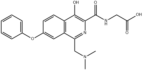 Glycine, N-[[1-[(dimethylamino)methyl]-4-hydroxy-7-phenoxy-3-isoquinolinyl]carbonyl]- Structure
