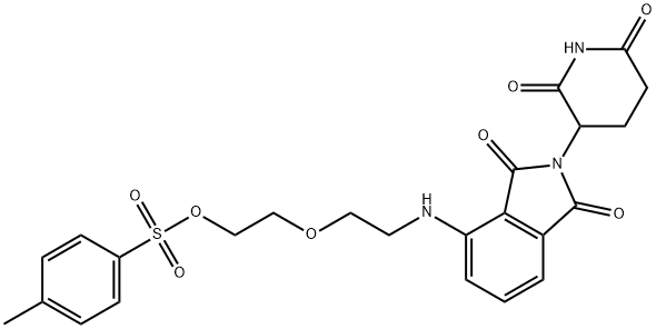 1H-Isoindole-1,3(2H)-dione, 2-(2,6-dioxo-3-piperidinyl)-4-[[2-[2-[[(4-methylphenyl)sulfonyl]oxy]ethoxy]ethyl]amino]- 구조식 이미지