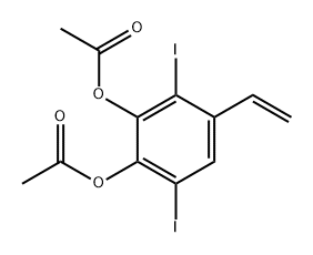 1,2-Benzenediol, 4-ethenyl-3,6-diiodo-, 1,2-diacetate Structure