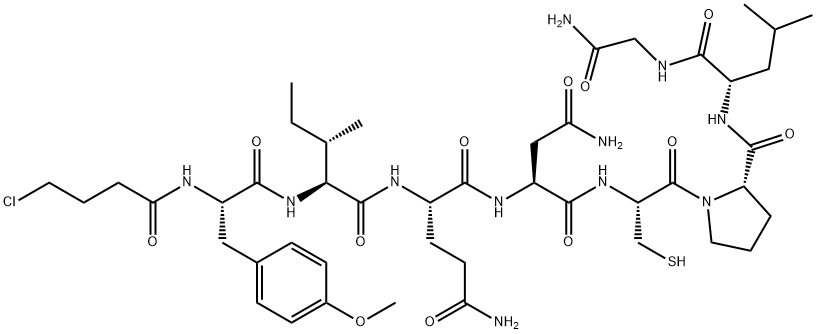 N-(4-Chloro-1-oxobutyl)-O-methyl-L-tyrosyl-L-isoleucyl-L-glutaminyl-L-asparaginyl-L-cysteinyl-L-prolyl-L-leucylglycinamide Structure