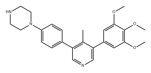 Piperazine, 1-[4-[4-methyl-5-(3,4,5-trimethoxyphenyl)-3-pyridinyl]phenyl]- Structure