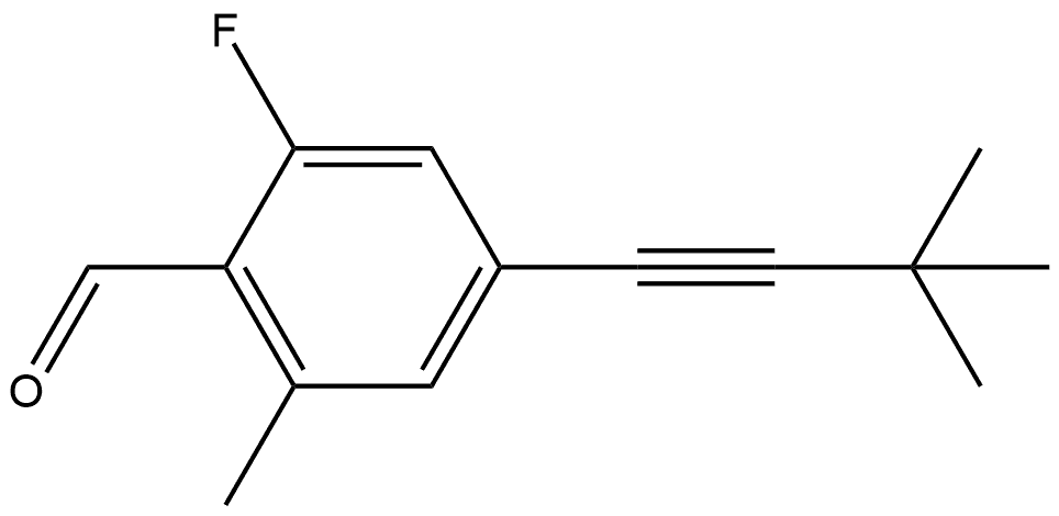 4-(3,3-dimethylbut-1-yn-1-yl)-2-fluoro-6-methylbenzaldehyde Structure