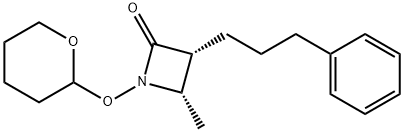 (3R,4S)-1-(2-tetrahydropyranyloxy)-3-(3-phenyl-1-propyl)-4-methylazetidin-2-one Structure