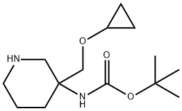 Carbamic acid, N-[3-[(cyclopropyloxy)methyl]-3-piperidinyl]-, 1,1-dimethylethyl ester Structure