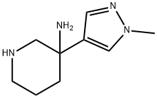 3-Piperidinamine, 3-(1-methyl-1H-pyrazol-4-yl)- Structure