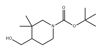 1-Piperidinecarboxylic acid, 4-(hydroxymethyl)-3,3-dimethyl-, 1,1-dimethylethyl ester Structure