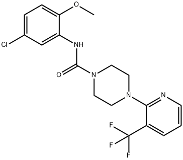 1-Piperazinecarboxamide, N-(5-chloro-2-methoxyphenyl)-4-[3-(trifluoromethyl)-2-pyridinyl]- Structure