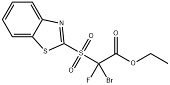 Acetic acid, 2-(2-benzothiazolylsulfonyl)-2-bromo-2-fluoro-, ethyl ester 구조식 이미지