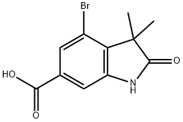 4-bromo-3,3-dimethyl-2-oxo-indoline-6-carboxylic acid 구조식 이미지