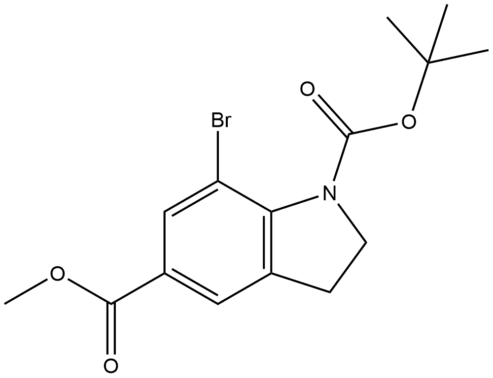 1-(tert-butyl) 5-methyl 7-bromoindoline-1,5-dicarboxylate Structure